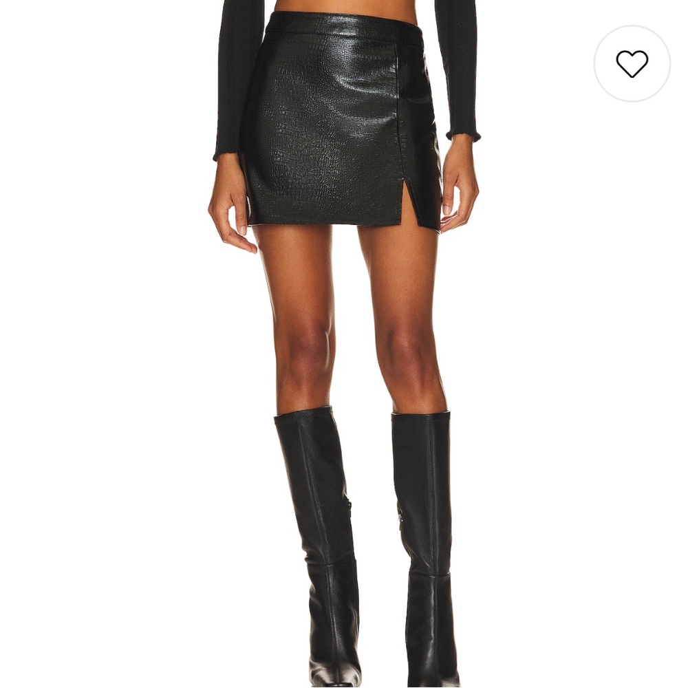 Steve Madden Black Textured Mini Skirt